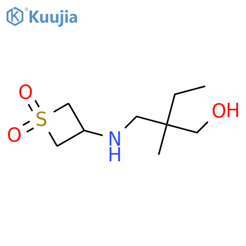 3-[(2-ethyl-3-hydroxy-2-methylpropyl)amino]-1λ?-thietane-1,1-dione structure