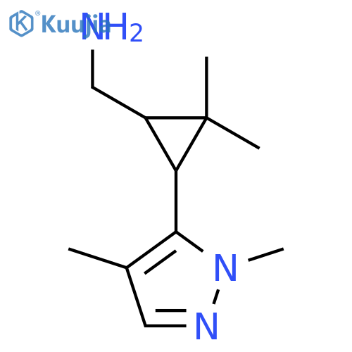 [3-(1,4-Dimethyl-1h-pyrazol-5-yl)-2,2-dimethylcyclopropyl]methanamine structure