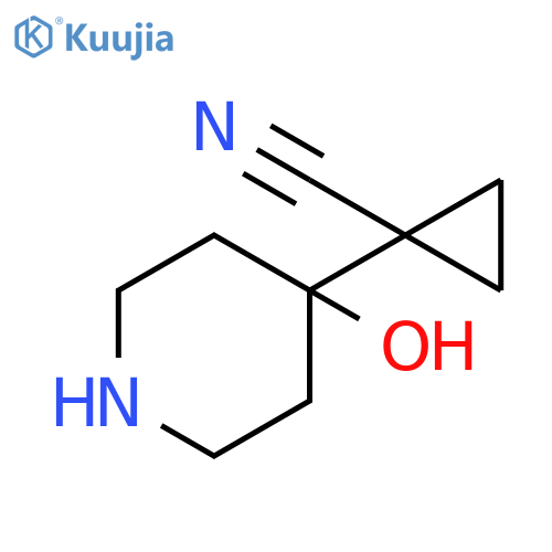 1-(4-hydroxypiperidin-4-yl)cyclopropane-1-carbonitrile structure