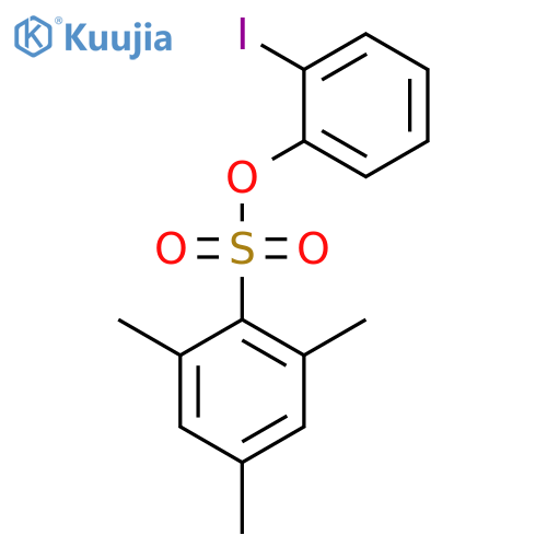 Benzenesulfonic acid, 2,4,6-trimethyl-, 2-iodophenyl ester structure