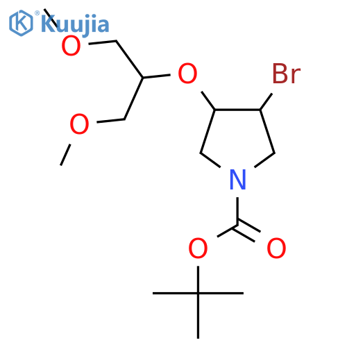 tert-butyl 3-bromo-4-(1,3-dimethoxypropan-2-yl)oxypyrrolidine-1-carboxylate structure
