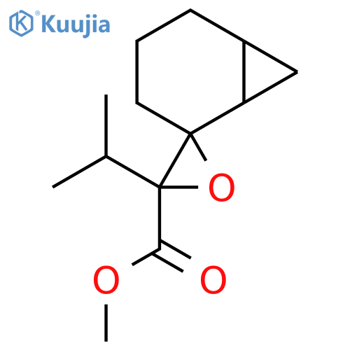 Spiro[bicyclo[4.1.0]heptane-2,2'-oxirane]-3'-carboxylic acid, 3'-(1-methylethyl)-, methyl ester structure