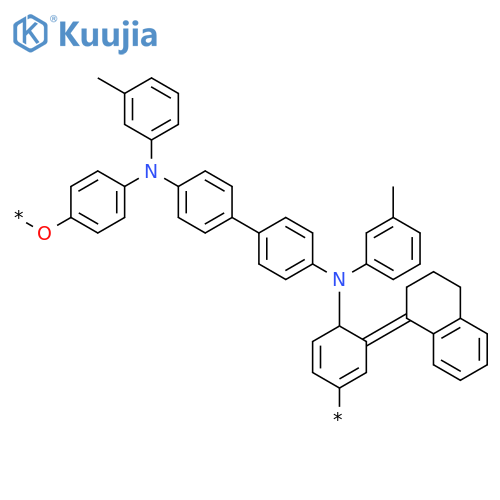 Poly[oxy-1,4-phenylene[(3-methylphenyl)imino]-1,4-phenylene(3,4-dihydro-1(2H)-naphthalenylidene)-1,4-phenylene[(3-methylphenyl)imino]-1,4-phenylene] structure