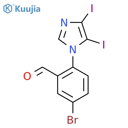 5-bromo-2-(4,5-diiodo-1H-imidazol-1-yl)benzaldehyde structure