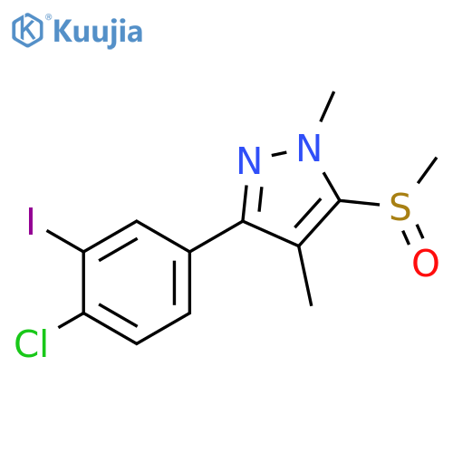 1H-Pyrazole, 3-(4-chloro-3-iodophenyl)-1,4-dimethyl-5-(methylsulfinyl)- structure