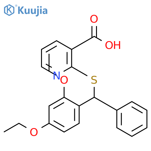3-Pyridinecarboxylic acid, 2-[[(2,4-diethoxyphenyl)phenylmethyl]thio]- structure