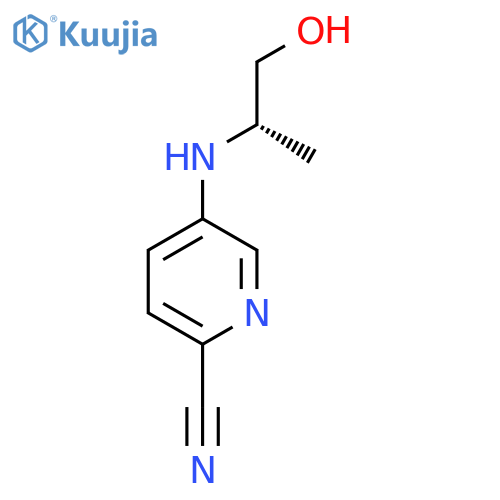 5-{[(2S)-1-hydroxypropan-2-yl]amino}pyridine-2-carbonitrile structure