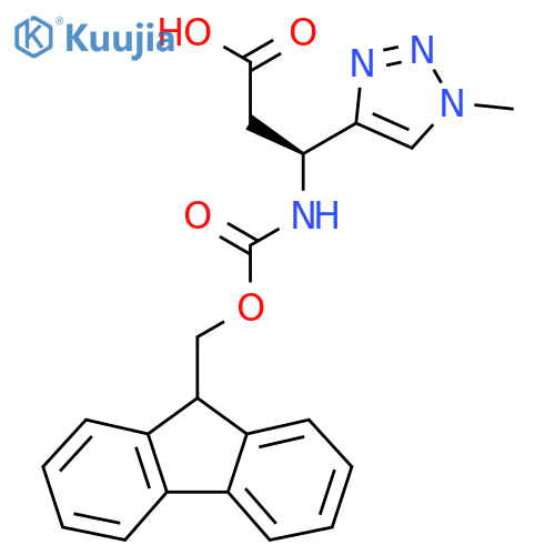 (3S)-3-({[(9H-fluoren-9-yl)methoxy]carbonyl}amino)-3-(1-methyl-1H-1,2,3-triazol-4-yl)propanoic acid structure