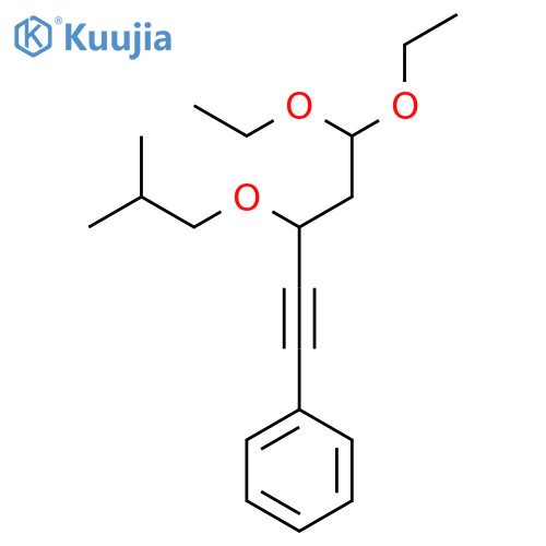 Benzene, [5,5-diethoxy-3-(2-methylpropoxy)-1-pentynyl]- structure