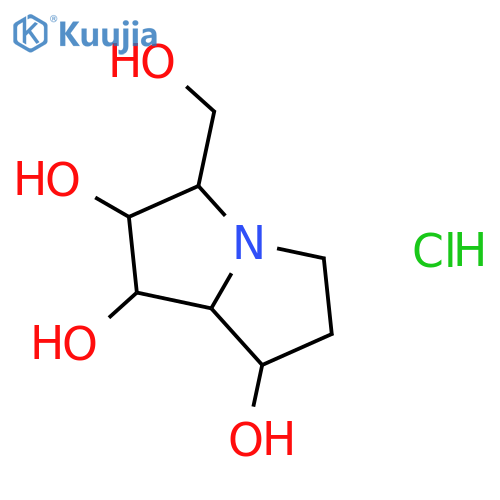 1H-Pyrrolizine-1,2,7-triol,hexahydro-3-(hydroxymethyl)-, hydrochloride (1:1), (1R,2R,3R,7S,7aR)- structure
