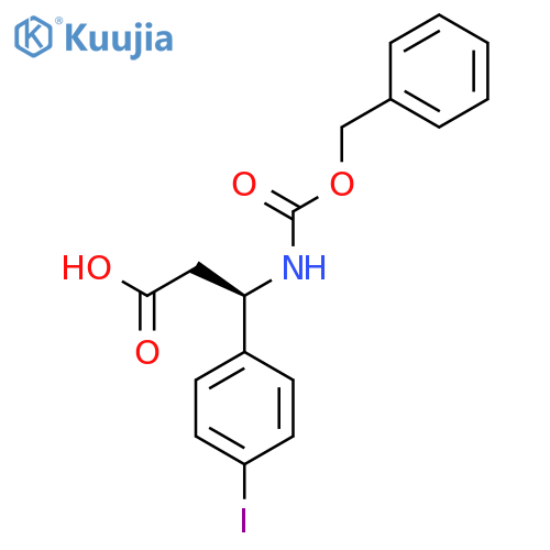 (3R)-3-{[(benzyloxy)carbonyl]amino}-3-(4-iodophenyl)propanoic acid structure