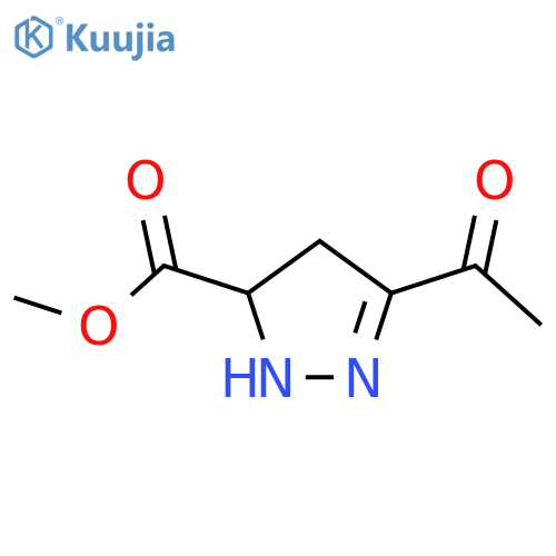 1H-Pyrazole-5-carboxylicacid, 3-acetyl-4,5-dihydro-, methyl ester structure