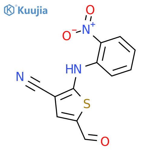 5-Formyl-2-(2-nitrophenyl)amino-3-cyanothiophene structure