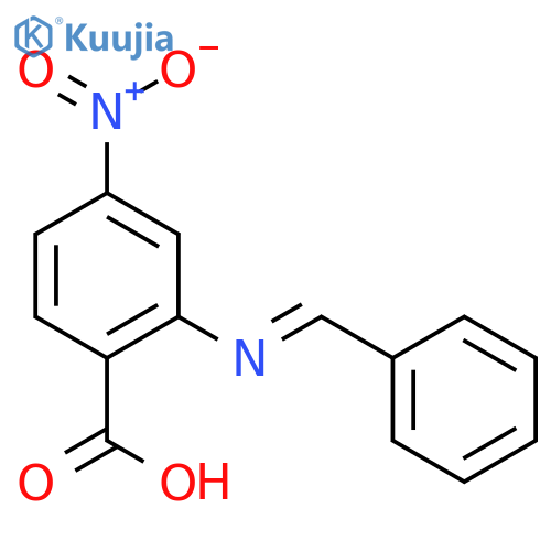 Benzoic acid, 4-nitro-2-[(phenylmethylene)amino]- structure