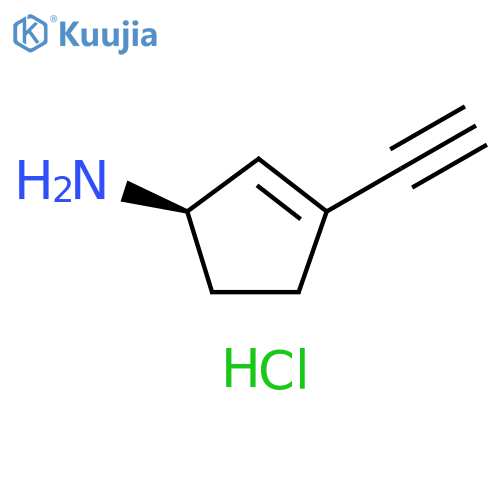 (1R)-3-ethynylcyclopent-2-en-1-amine;hydrochloride structure