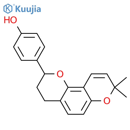 3,4-Dihydro-2-(4-hydroxyphenyl)-8,8-dimethyl-2H,8H-benzo[1,2-b':3,4-b]dipyran; (S)-form structure