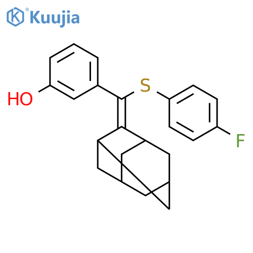 Phenol, 3-[[(4-fluorophenyl)thio]tricyclo[3.3.1.13,7]decylidenemethyl]- structure