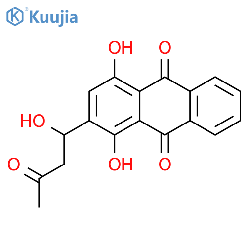 9,10-Anthracenedione, 1,4-dihydroxy-2-(1-hydroxy-3-oxobutyl)- structure
