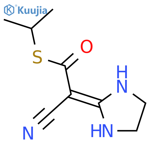 ETHANETHIOIC ACID, CYANO-2-IMIDAZOLIDINYLIDENE-, S-(1-METHYLETHYL) ESTER structure