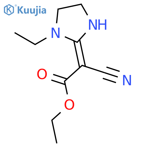 Acetic acid, cyano(1-ethyl-2-imidazolidinylidene)-, ethyl ester structure
