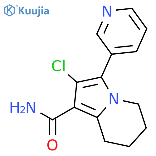 2-chloro-5,6,7,8-tetrahydro-3-(3-pyridinyl)-1-Indolizinecarboxamide structure