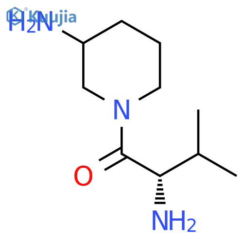 (2S)-2-amino-1-(3-aminopiperidin-1-yl)-3-methylbutan-1-one structure