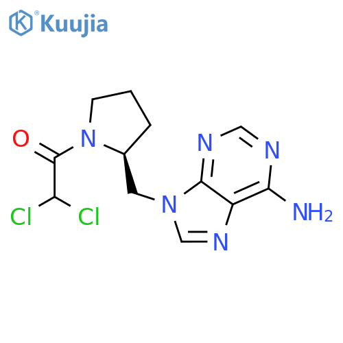 Pyrrolidine, 2-[(6-amino-9H-purin-9-yl)methyl]-1-(dichloroacetyl)-, (S)- structure