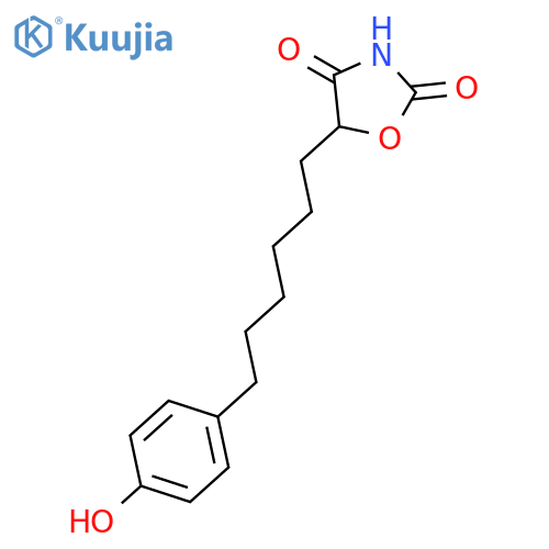 2,4-Oxazolidinedione, 5-[6-(4-hydroxyphenyl)hexyl]- structure