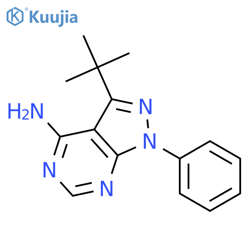 1H-Pyrazolo[3,4-d]pyrimidin-4-amine, 3-(1,1-dimethylethyl)-1-phenyl- structure