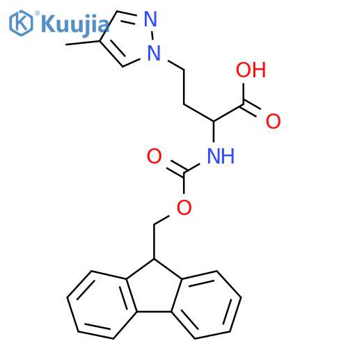 2-({[(9H-fluoren-9-yl)methoxy]carbonyl}amino)-4-(4-methyl-1H-pyrazol-1-yl)butanoic acid structure
