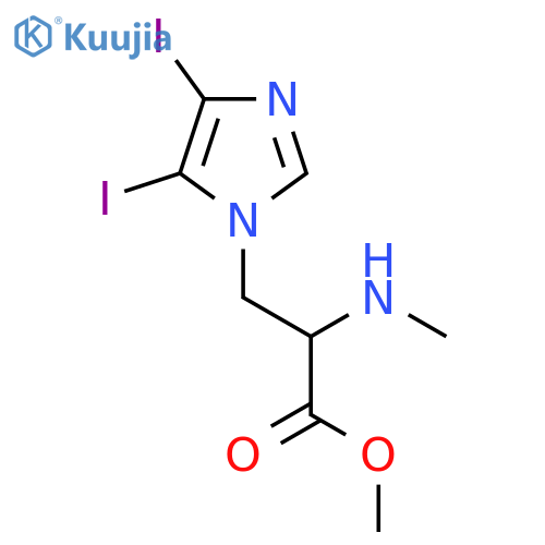 methyl 3-(4,5-diiodo-1H-imidazol-1-yl)-2-(methylamino)propanoate structure