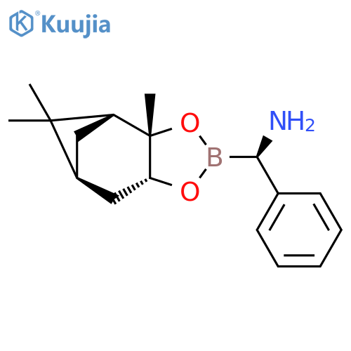 4,6-Methano-1,3,2-benzodioxaborole-2-methanamine,hexahydro-3a,5,5-trimethyl-a-(phenylmethyl)-, (aR,3aS,4S,6S,7aR)- structure