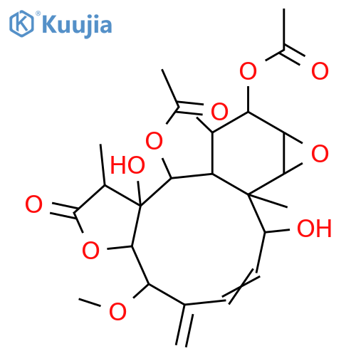 13,14-Epoxy-2,6,8,9,12-pentahydroxy-3,5(16)-briaradien-18,7-olide; (2β,3Ζ,6β,7α,8α,9β,11β,12β,13α,14α,17α)-form, 6-Me ether, 9,12-di-Ac structure