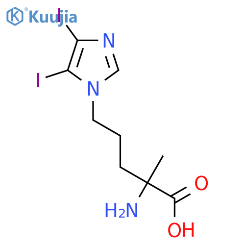 2-amino-5-(4,5-diiodo-1H-imidazol-1-yl)-2-methylpentanoic acid structure