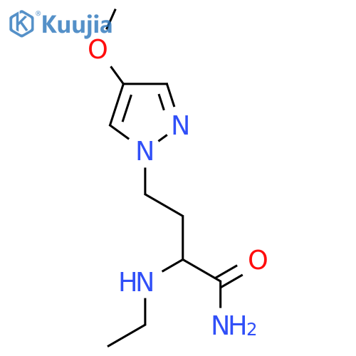 2-(ethylamino)-4-(4-methoxy-1H-pyrazol-1-yl)butanamide structure