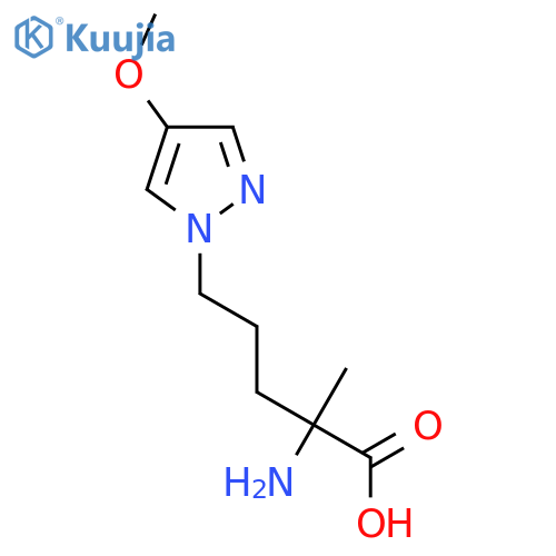 2-amino-5-(4-methoxy-1H-pyrazol-1-yl)-2-methylpentanoic acid structure