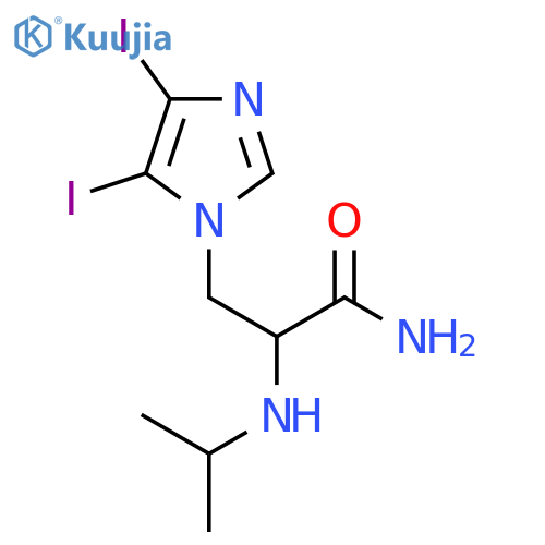 3-(4,5-diiodo-1H-imidazol-1-yl)-2-[(propan-2-yl)amino]propanamide structure