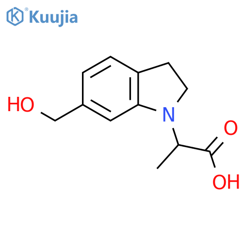 2-(6-(Hydroxymethyl)indolin-1-yl)propanoic acid structure