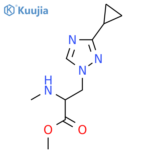 methyl 3-(3-cyclopropyl-1H-1,2,4-triazol-1-yl)-2-(methylamino)propanoate structure