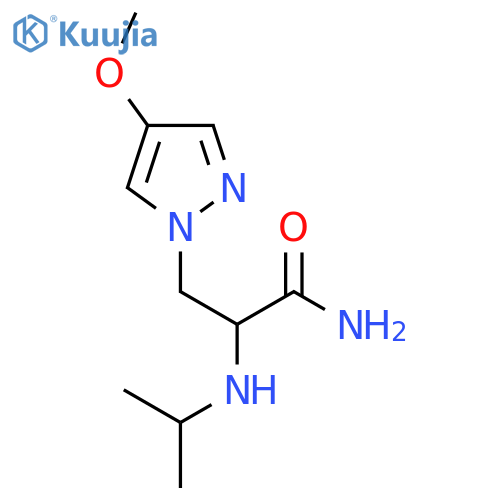 3-(4-methoxy-1H-pyrazol-1-yl)-2-[(propan-2-yl)amino]propanamide structure