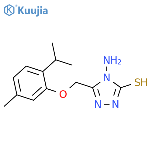 4-amino-5-[(2-isopropyl-5-methylphenoxy)methyl]-4H-1,2,4-triazole-3-thiol structure