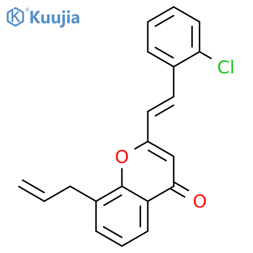 4H-1-Benzopyran-4-one, 2-[2-(2-chlorophenyl)ethenyl]-8-(2-propenyl)- structure