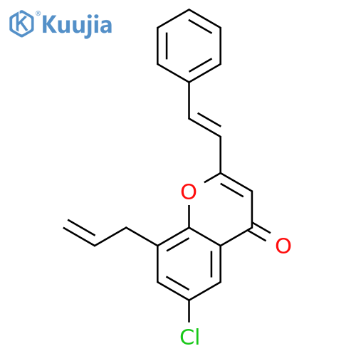 4H-1-Benzopyran-4-one, 6-chloro-2-(2-phenylethenyl)-8-(2-propenyl)- structure