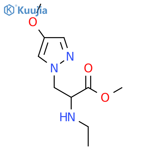 methyl 2-(ethylamino)-3-(4-methoxy-1H-pyrazol-1-yl)propanoate structure