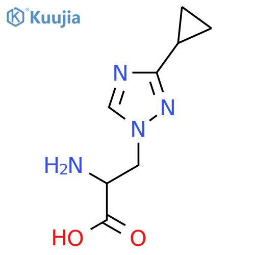 2-amino-3-(3-cyclopropyl-1H-1,2,4-triazol-1-yl)propanoic acid structure