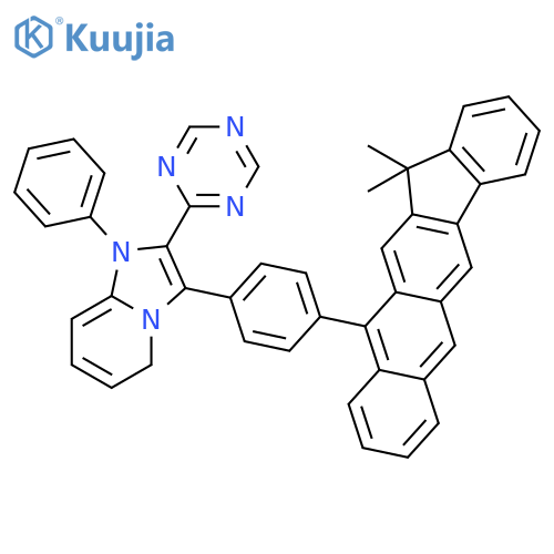 Imidazo[1,2-a]pyridine, 3-[4-(13,13-dimethyl-13H-indeno[1,2-b]anthracen-11-yl)phenyl]-1,5-dihydro-1-phenyl-2-(1,3,5-triazin-2-yl)- structure