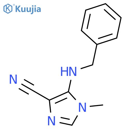 1H-Imidazole-4-carbonitrile, 1-methyl-5-[(phenylmethyl)amino]- structure