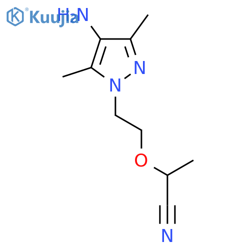 2-2-(4-amino-3,5-dimethyl-1H-pyrazol-1-yl)ethoxypropanenitrile structure