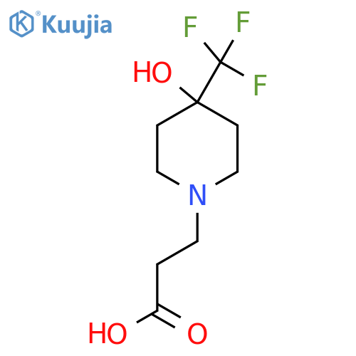 3-(4-Hydroxy-4-(trifluoromethyl)piperidin-1-yl)propanoic acid structure