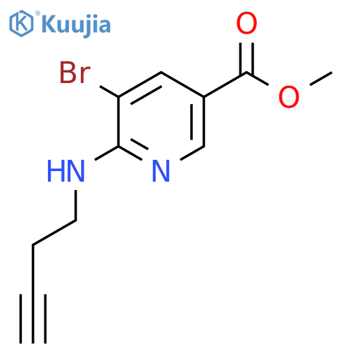 methyl 5-bromo-6-(but-3-yn-1-yl)aminopyridine-3-carboxylate structure